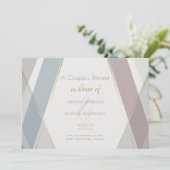 Moderne geometrische Streifen Taupe Slate Einladung (Stehend Vorderseite)