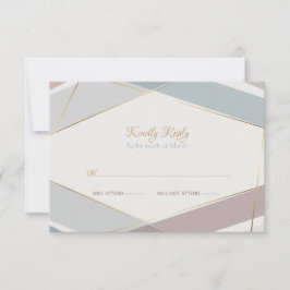 Moderne geometrische Streifen Taupe Slate RSVP Karte