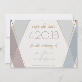 Moderne geometrische Streifen Taupe Slate Save The Date