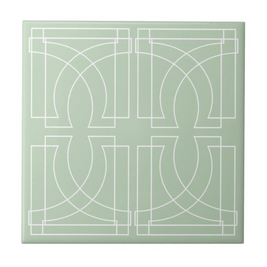 Moderne geometrische Struktur Hellgrün Fliese (Vorderseite)