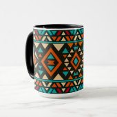 Moderne geometrische Südwest-Style Tasse (Vorderseite Links)