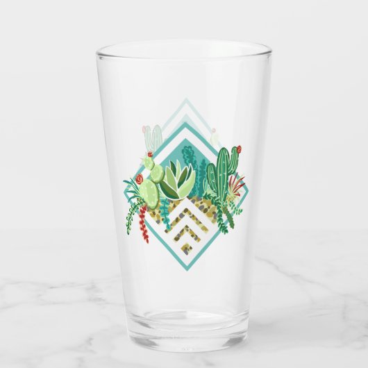 Moderne geometrische Sukkulenten & Kaktus Planter Glas (Rückseite)