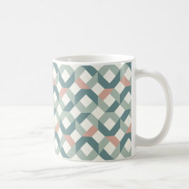 Moderne geometrische Tasse - Aquamarin und koralle