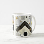 Moderne geometrische Tasse | Stilvolle Black & Gol (VorderseiteRechts)