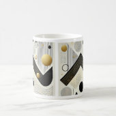 Moderne geometrische Tasse | Stilvolle Black & Gol (Mittel)