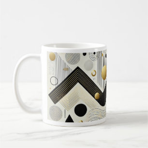Moderne geometrische Tasse Stilvolle Black & Gol