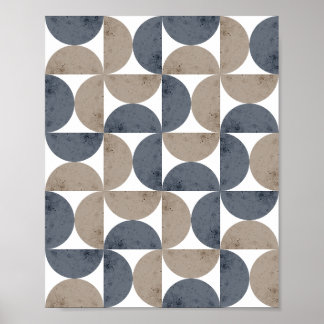 Moderne geometrische texturierte Halbmond-Mitte de Poster