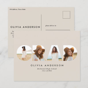 Moderne geometrische Typografie 4 Foto Abschluss Postkarte