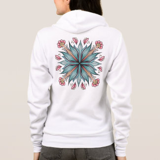 Moderne geometrische Typografie der Blumen - Blau Hoodie