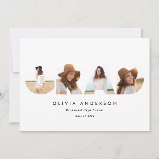 Moderne geometrische Typografie, MultiFoto-Abschlu Ankündigung (Vorderseite)