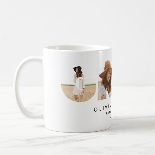 Moderne geometrische Typografie, MultiFoto-Abschlu Kaffeetasse (Links)