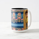 Moderne geometrische Umarmung - Zeitgenössischer K Zweifarbige Tasse (VorderseiteRechts)