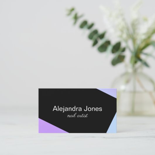 Moderne geometrische Visitenkarte für Nagelkünstle (Stehend Vorderseite)