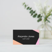 Moderne geometrische Visitenkarte für Nagelkünstle (Stehend Vorderseite)