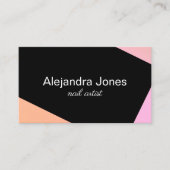 Moderne geometrische Visitenkarte für Nagelkünstle (Vorderseite)