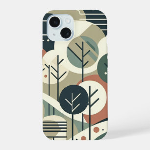 Moderne geometrische Wald-Mitte-des-Jahrhunderts-K iPhone 15 Hülle