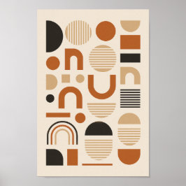 Moderne geometrische Wandkunst aus Erde Poster
