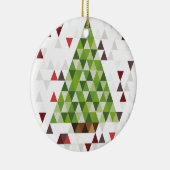Moderne geometrische Weihnachtsbaum-Kunst Keramikornament (Rechts)