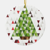 Moderne geometrische Weihnachtsbaum-Kunst Keramikornament (Vorne)