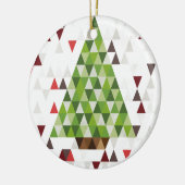 Moderne geometrische Weihnachtsbaum-Kunst Keramikornament (Links)