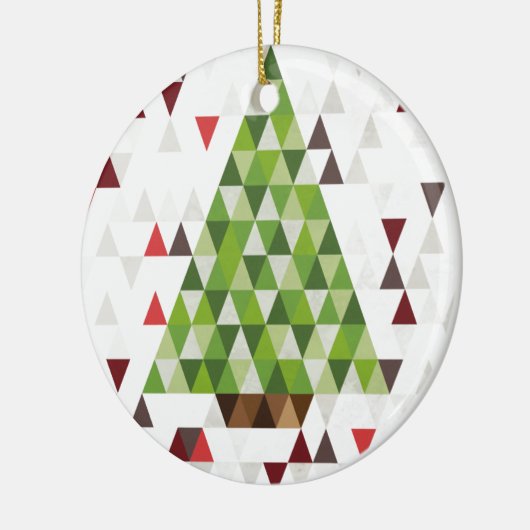 Moderne geometrische Weihnachtsbaum-Kunst Keramikornament (Links)