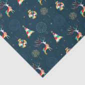 Moderne geometrische Weihnachtsbaum-Rentier Seidenpapier (Detail)
