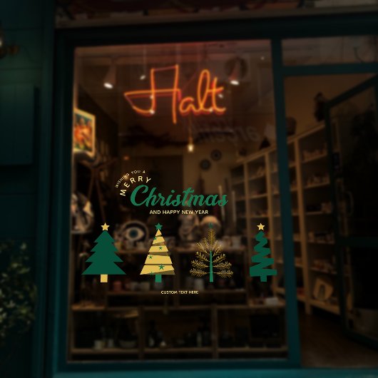 Moderne geometrische Weihnachtsbaumdekor Fensteraufkleber