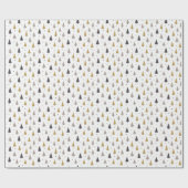Moderne geometrische Weihnachtsbäume & Sterne Urla Geschenkpapier (Flach)