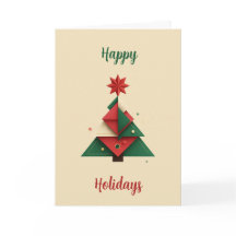 Moderne geometrische Weihnachtsbaumkarte
