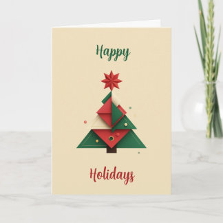 Moderne geometrische Weihnachtsbaumkarte Feiertagskarte
