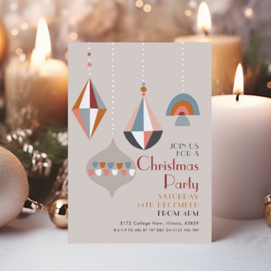 Moderne geometrische Weihnachtsfeier Einladung