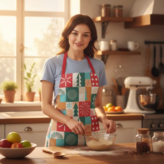 Moderne geometrische Weihnachtsfeiertage Schürze