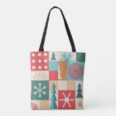 Moderne geometrische Weihnachtsfeiertage Tasche (Rückseite)