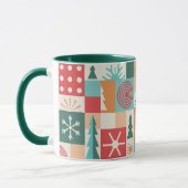 Moderne geometrische Weihnachtsfeiertage Tasse (Links)