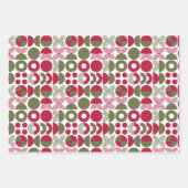 Moderne geometrische Weihnachtsgrün und Rot Geschenkpapier Set (Vorderseite)