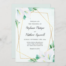 Moderne geometrische weiße Calla Lily Floral Weddi