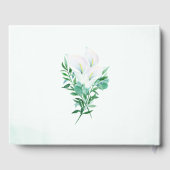Moderne geometrische White Calla Lily Floral Weddi Gästebuch (Rückseite)