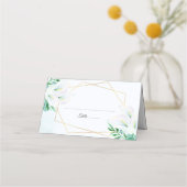 Moderne geometrische White Calla Lily Floral Weddi Platzkarte (Vorderseite)