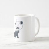 Moderne geometrische Wolf-Doppelexposition Kaffeetasse (VorderseiteRechts)