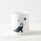 Moderne geometrische Wolf-Doppelexposition Kaffeetasse (Mittel)
