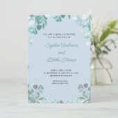 Moderne, gepflegte Grünanlage Gerahmt Blue Wedding Einladung (Stehend Vorderseite)