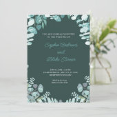 Moderne, gepflegte Grünanlage Gerahmte Grüne Hochz Einladung (Stehend Vorderseite)