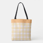 Moderne, gepflegte Karo Orange Gelbe Muster Tasche (Rückseite)