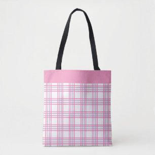 Moderne, gepflegte Karo-Rosa-Lila-Muster Tasche