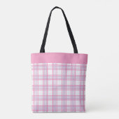 Moderne, gepflegte Karo-Rosa-Lila-Muster Tasche (Rückseite)