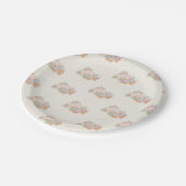 Moderne, gepolsterte Blütendusche Pappteller (Schrägansicht)