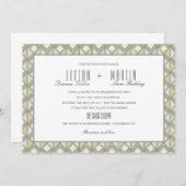 Moderne gepolsterte Muster für Hochzeitsfeiern Einladung (Vorne/Hinten)