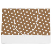 Moderne gepolsterte Punkte auf dem weißen Mocha-St Große Geschenktüte (Vorderseite)