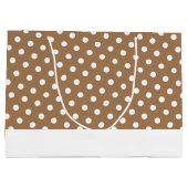 Moderne gepolsterte Punkte auf dem weißen Mocha-St Große Geschenktüte (Rückseite)