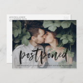 Moderne, gepolsterte Skripte für die Hochzeit Ankündigungspostkarte (Vorne/Hinten)